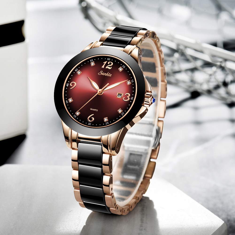 LIGE Uhren Damen Mode wasserdichte Quarz Armbanduhr für Damen Edelstahl Armbanduhr für Mädchen