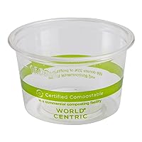 World Centric CP-CS-4S 100% Compostable Ingeo Souffle Cups, 4 oz., Clear (Pack of 1000)
