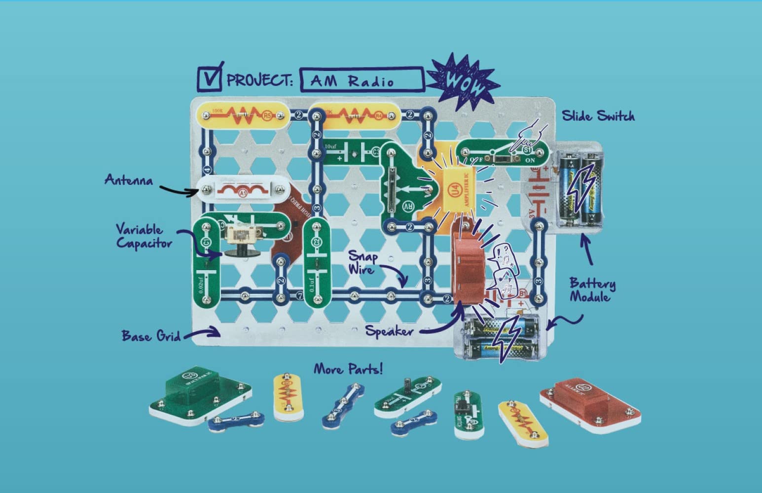 Snap Circuits Classic SC-300 Electronics Exploration Kit | Over 300 Projects | Full Color Project Manual | Snap Circuits Parts | STEM Educational Toy for Kids 8+ 2.3 x 13.6 x 19.3 inches