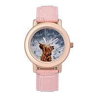 Highland Cow in The Scottish Highlands Women's Analogue Quartz Watch Casual Watches Sport Watch Wristwatch