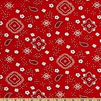 Bandana Prints Red, Fabric by the Yard