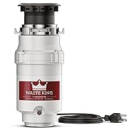 Waste King 1/3 HP Garbage Disposal with Power Cord, Compact Food Waste Disposer for Under Kitchen Sink, L-111