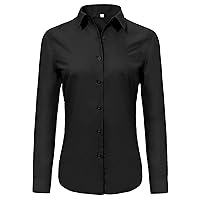 Ruisin Super Soft Wrinkle Free Button Down Shirts for Women Solid Short/Long Sleeve Striped Formal Work Dress Blouses Tops