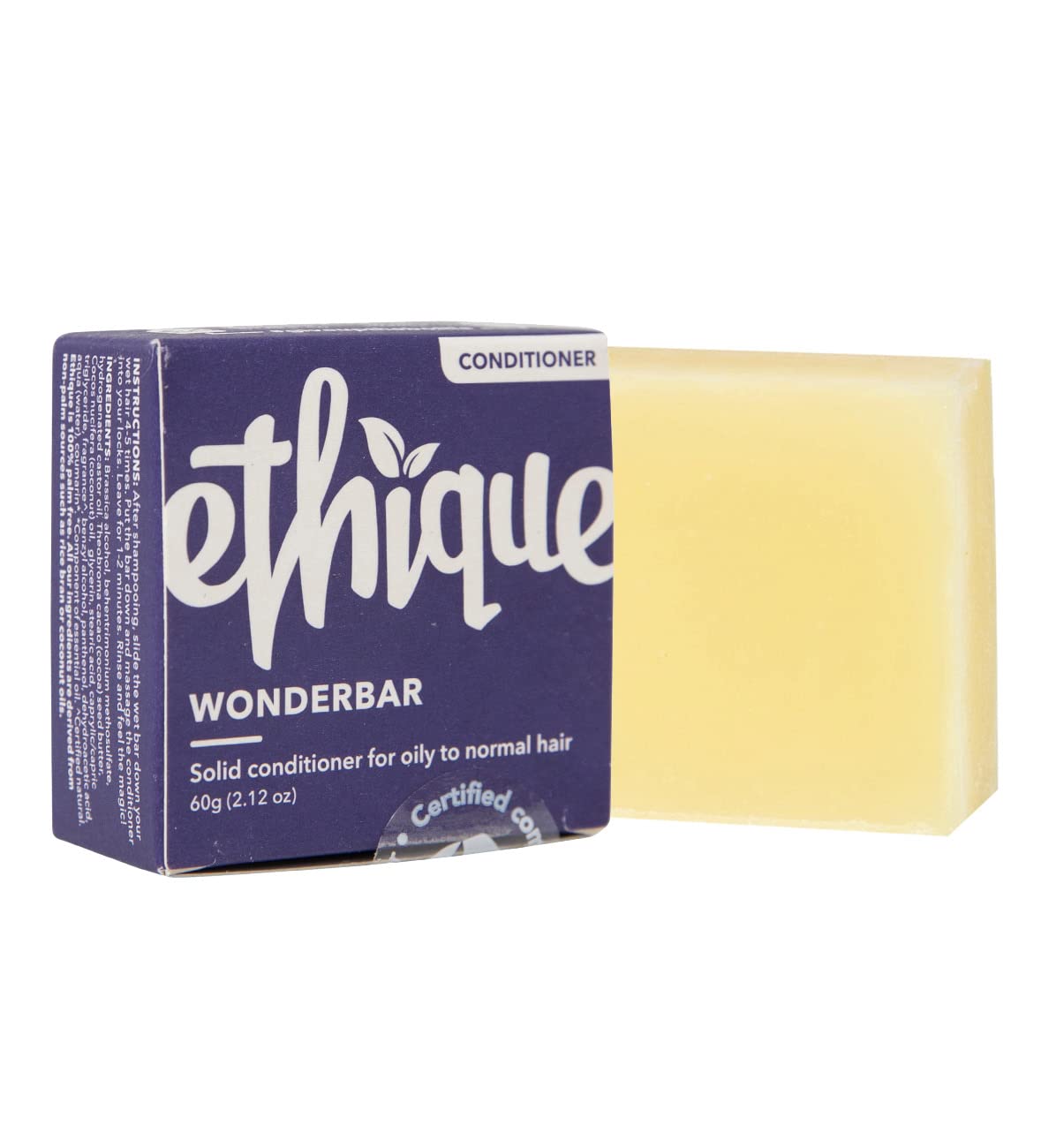 Ethique Wonderbar- Lightweight Solid Conditioner Bar for Oily to Balanced Hair - Vegan, Eco-Friendly, Plastic-Free, Cruelty-Free, 2.12 oz (Pack of 1)
