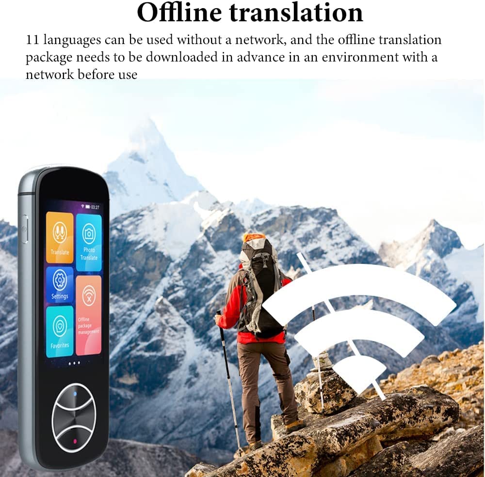 Language Translator Device Portable Real-time Voice Translation in 127 Different Languages and Accents, Support Instant Offline/WiFi/Hotspot Accuracy Image Interpreter Translation