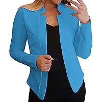 Women Casual Blazers Open Front Long Sleeve Collared Double Breasted Business Work Cardigan Jackets Blazer