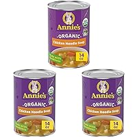Annie’s Organic Chicken Noodle Canned Soup, Ready To Serve, 14 oz (Pack of 3)