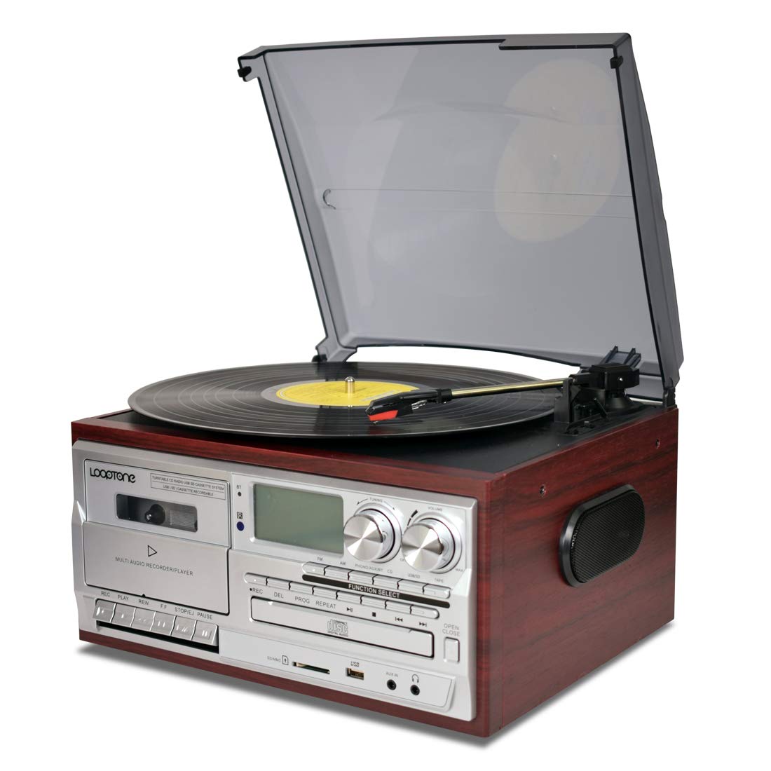 Mua LoopTone Vinyl Record Player 9 in 1 3 Speed Bluetooth Vintage Turntable  CD Cassette Player AM/FM Radio USB Recorder Aux-in RCA Line-Out trên Amazon  Mỹ chính hãng 2023 | Giaonhan247