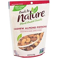 Back to Nature Premium Nut Mix - Cashew, Almond & Pistachio Blend, Dry Roasted with Sea Salt, Non-GMO High Protein Snacks, 9 Ounce (Pack of 9)