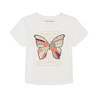 Lucky Brand Girls' Short Sleeve Boxy Fit Graphic T-Shirt