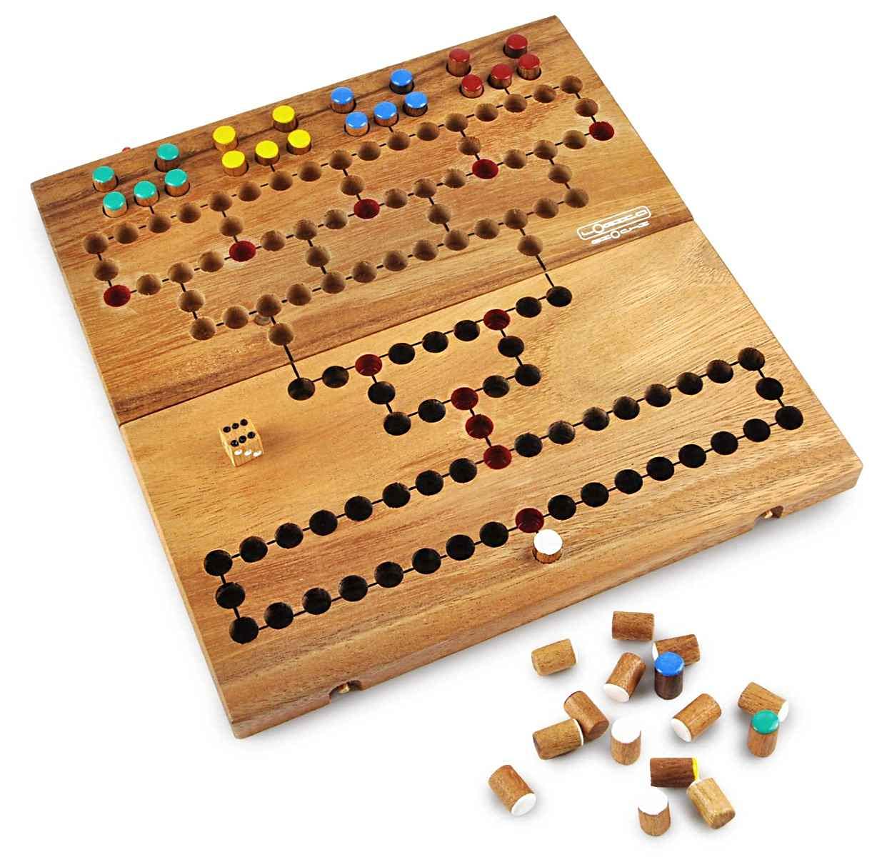 Logica Puzzles Art. Malefiz - Barricade - Wooden Board Games - Strategy Game for 2/4 Players - Family Game