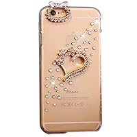 STENES Sparkle Phone Case Compatible with Google Pixel 2 XL [Stylish] 3D Handmade Bling Pretty Heart Crystal Diamond Design Girls Women Cover - Clear