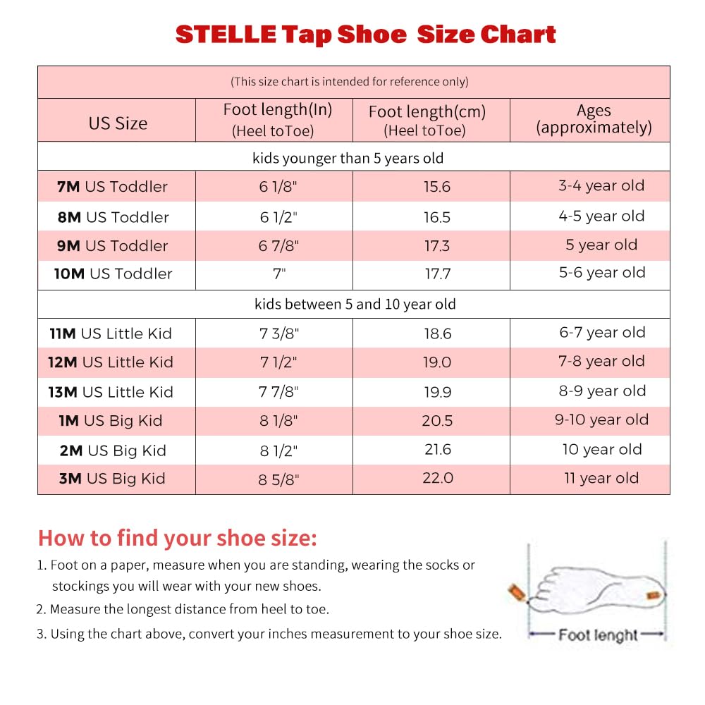 Stelle Tap Shoes for Girls Boys PU Leather Non-Slip Dance Shoes for Toddler/Little Kid/Big Kid