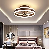 Chandeliers,Ø40Cm Ceiling Fan with Lights and Remote Control, Led 24W Dimming Modern Ceiling Light, Mute Fan Lighting for Living Room Bedroom Office, 6 Speed Windd/Brown