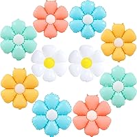 Daisy Balloons Flower Balloons 10 Pcs Colorful Daisy Flower Balloons for Groovy Daisy Theme Girls Birthday Party Wedding Baby Shower Decor (5 Colors)