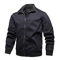 Men's Winter Casual Lightweight Soft Jackets Outwear Cargo Coat Standard and Big & Tall with Pockets(Blue 6XL)