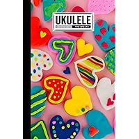 Ukulele Tab Sheets: Ukulele Chord Diagrams / Blank Ukulele Tablature Notebook With Hearts Cover by Wolfgang Schweizer