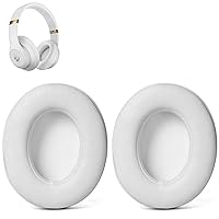 Studio 3 Ear Pads Cushions Replacement Earpads for Beats Studio 2 & Studio 3 Wired & Wireless Headphones, Ear Cushions Memory Foam Earpads with Soft Protein Leather -White