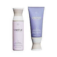 VIRTUE Full Shampoo & Conditioner Set | Alpha Keratin Thickens, Volumizes Fine or Thin Hair | Sulfate Free, Paraben Free, Color Safe
