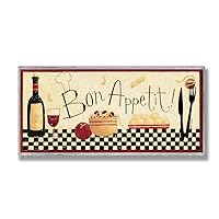 Stupell Home Décor Bon Appetit Kitchen Wall Plaque, 7 x 0.5 x 17, Proudly Made in USA