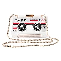 Women Retro Tape Shaped Recorder Shoulder Bag Elegant Evening Clutch Bags Vintage Banquet Handbag