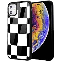 Idocolors Checkered Phone Case for iPhone 12/12 Pro,Checkerboard Plaid Grid Checker Phone Case Design Protective Cover Shockproof Soft Silicone Hard Back Scratch Resistant Cute Girly Case