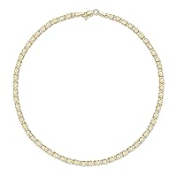 14K Gold 3.3mm Heart Chain Anklet (Yellow)