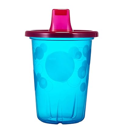 The First Years Take & Toss Spill Proof Sippy Cups - Reusable Toddler Cups - Rainbow - Kids Cups and Snap On Lids for Ages 9 Months and Up - 4 Count