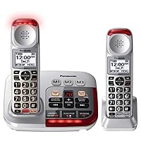 Panasonic KX-TGM450S + (1) KX-TGMA45S Volume Booster Upto 50 dB Slow Talk Control Noise Reduction Talking Caller ID Amplified Cordless Phone-2 Handset