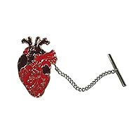Two Toned Flat Anatomical Heart Tie Tack