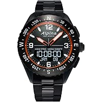Alpina Men's Alpiner X Outdoor Connected Watch, Multi-Functional, Activity, Sleep, GPS, Message Notifications, Worldtimer, Digitial LED Screen, Sapphire Crystal, 45mm