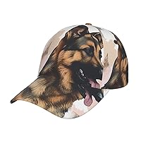 German Shepherd Dog Lovers Hat for Women Men Classic Baseball Cap Golf Dad Hat Adjustable Sport Hats Black