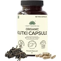 YRL Organic Kutki 60 Veg Capsules (Pack of 1), 500 MG Each with Extract - Liver Support & Detox (Pack of 1)