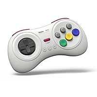 8Bitdo M30 Bluetooth Controller for Switch, Windows and Android, 6-Button Layout for SEGA’s Classic Games (White)