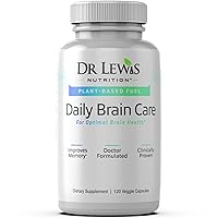 Daily Brain Care, Brain Booster Supplement, Brain Supplements for Memory and Focus, Memory Supplement for Brain Health, W/BiAloe, Natural Vanilla Flavor, 120 Capsules