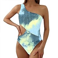 One Piece Swimsuit for Women Tummy Control Monokini Bathing Suits Sexy Ruffle Tube Top Plus Size Slimming Swimwear