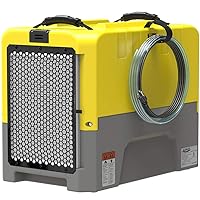 ALORAIR 180 PPD Commercial Dehumidifier with Pump Drain Hose for Basement Warehouse & Job Sites, Large Capacity Crawl Space Dehumidifier for Water Damage Restoration, 5 Years Warranty, Yellow