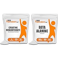 Creatine Monohydrate Powder (Micronized), 500g with Beta Alanine Powder, 500g - Unflavored, Gluten Free, No Fillers Bundle