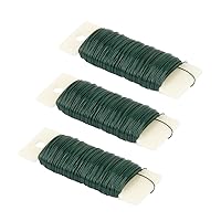 Floral Wire, 3 Pack Green Florist Stem Wire 114 Yards Flexible Paddle Wire for Crafts, Christmas Wreaths, Garland and Flower Arrangements