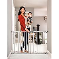 Regalo Easy Step 49-Inch Extra Wide Baby Gate, Includes 4-Inch and 12-Inch Extension Kit, 4 Pack of Pressure Mount Kit and 4 Pack of Wall Mount Kit, Platinum - Total Pack of 1