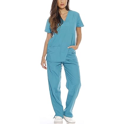 Just Love Women's Six Pocket Medical Scrubs Set (V-Neck with Cargo Pant)