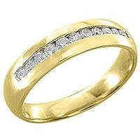 14k Yellow Gold Mens Brilliant Round 11-Stone Diamond Ring .50 Carats