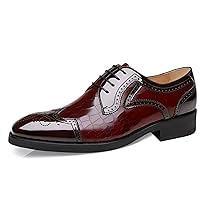 Men's Formal Shoes Oxford Formal Business Lace Up Classic Brouge Shoes for Men