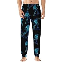 Bigfoot Sasquatch Believe Men's Pajama Pants Soft Lounge Bottoms Lightweight Sleepwear Pants