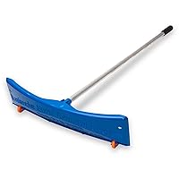 Snow Roof Rake, Easy Snow Removal from Roof, Prevents Ice Dams, Quick Assembly, 24” Wide Head, 20’ Reach, Built-In Wheels Prevent Damage, Made in the USA, SRD20