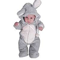 Tops for Baby Boys Toddler Baby Boys Girls Winter Cute Hooded Fleece Jumpsuit Romper Baby Boy Snow Romper