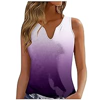 Tank Top for Women V Neck Sleeveless Tshirts Summer Loose Basic Tops Print Shirt Woman Graphic Tees Casual Blouse