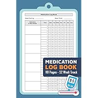 Medication Log Book: Daily Medicine Tracker Journal, Monday To Sunday Record Book For 52 Week (1 Year Tracker) To Track Personal Medication And Pills ... Care Log Books - Daily and Weekly Track)