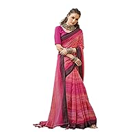 Bollywood Designer Indian Women wear Abstract Printed Soft Cotton Saree Blouse Cocktail Sari 1831