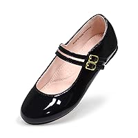 LseLom Girls Dress Shoes-Mary Jane Shoes for Girls Low Heel Princess Hook and Loop Dress Shoes Party Wedding Flats for Little/Big Kids